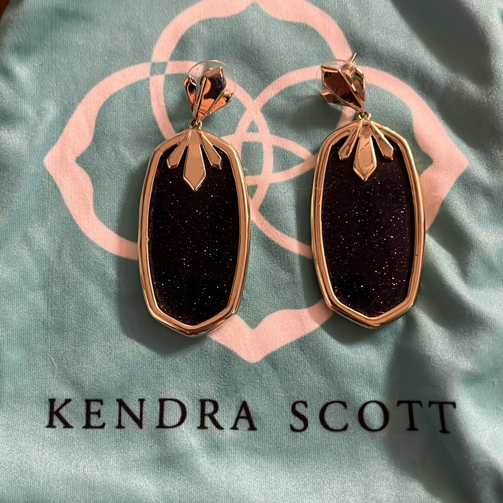 Kendra Scott Black Drusy earrings
